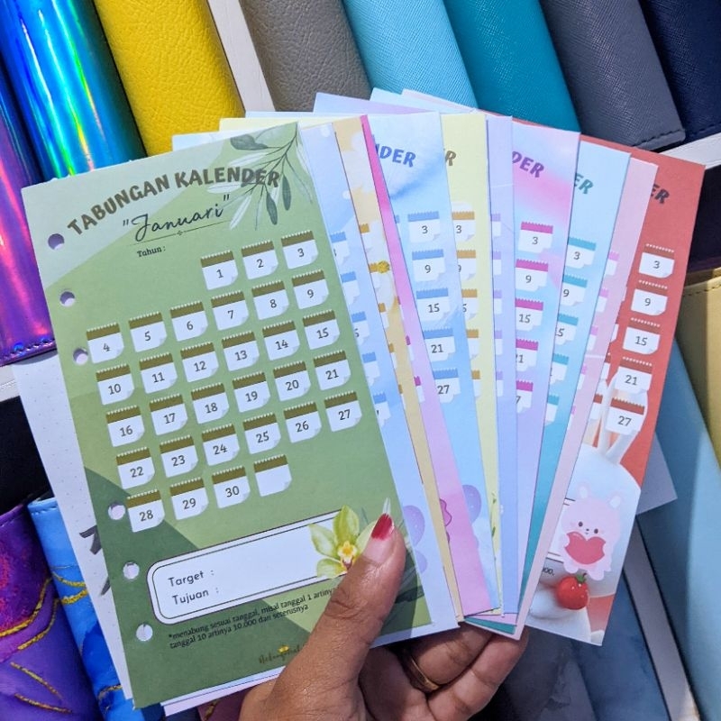 refil kertas challenge kalender 12 lembar / binder keuangan viral