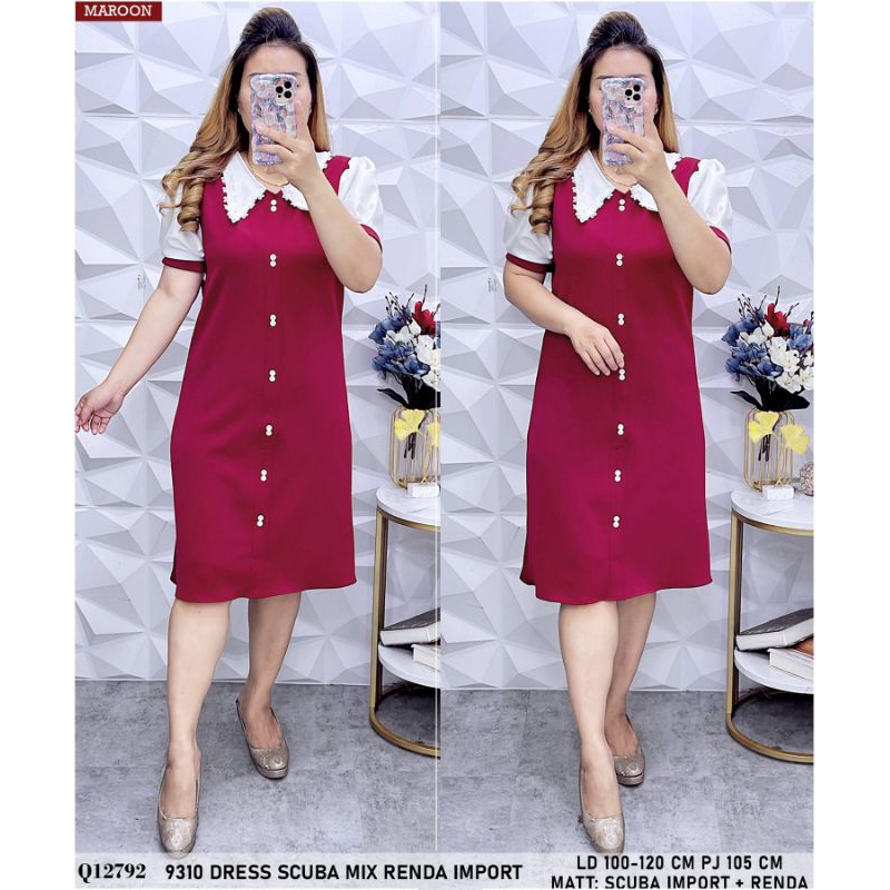 MIDI DRESS GAUN PESTA BAJU GEREJA DRESS NATAL QQ 93100