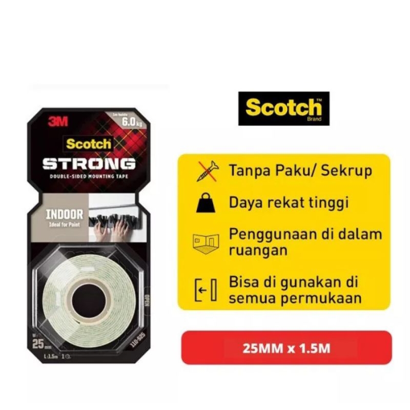 

schotch 3M perekat isolasi indor mounting tape 110-S25 25mmx1.5m