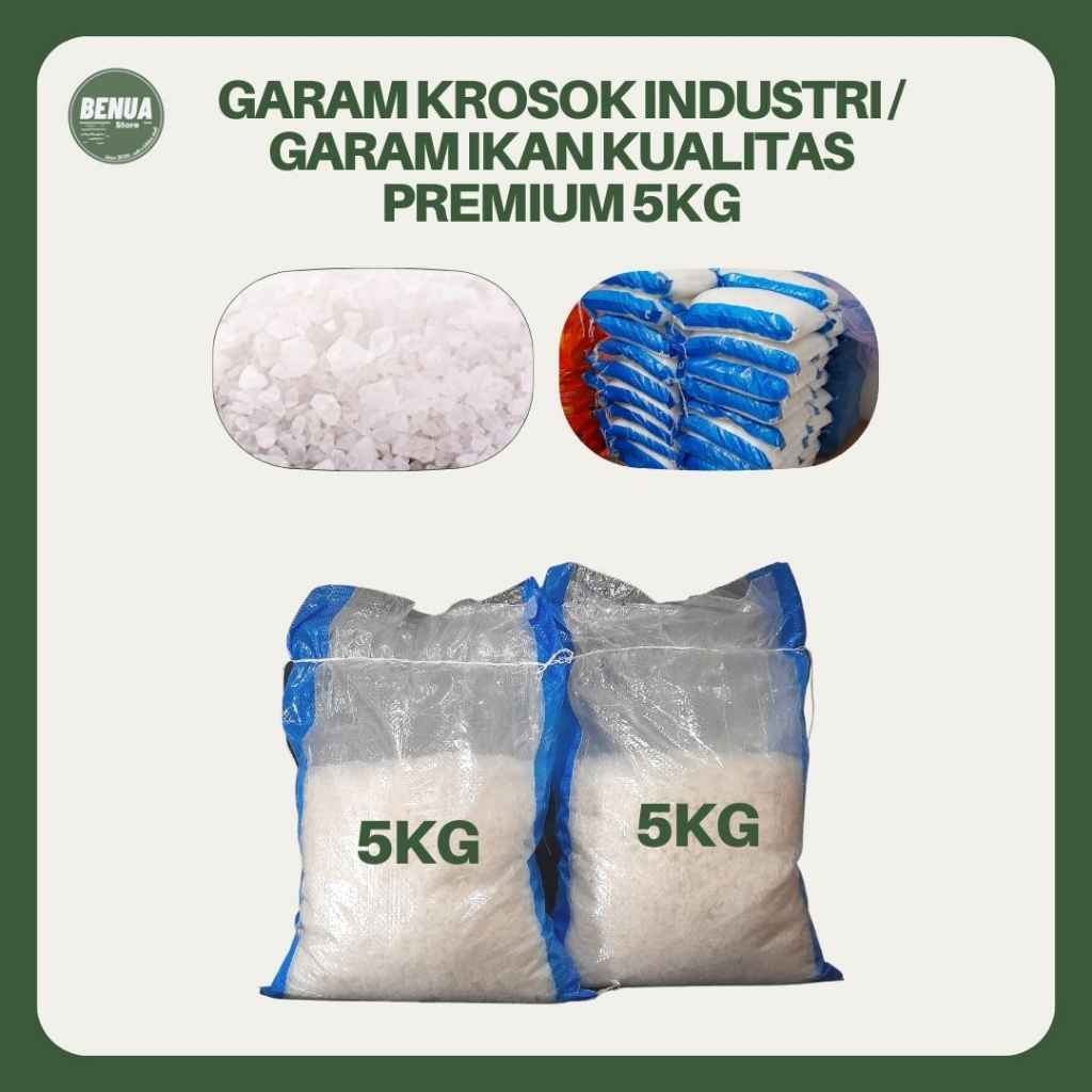 

Garam Kasar / Garam Krosok / Garam Kristal / Garam Ikan Karungan 5kg / Garam Kasar Lokal Karungan Kualitas Premium 5kg