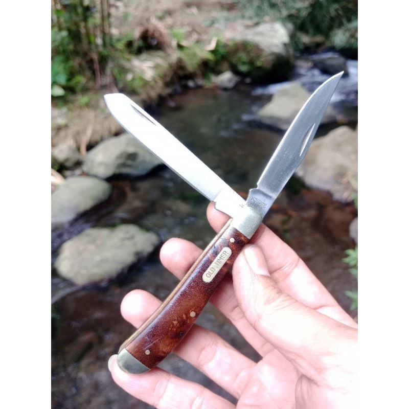 Old Timer 94OTW 940TW Gunstock Trapper SCHRADE 6.9in Traditional Folding Pocket Knife with 2 High Ca