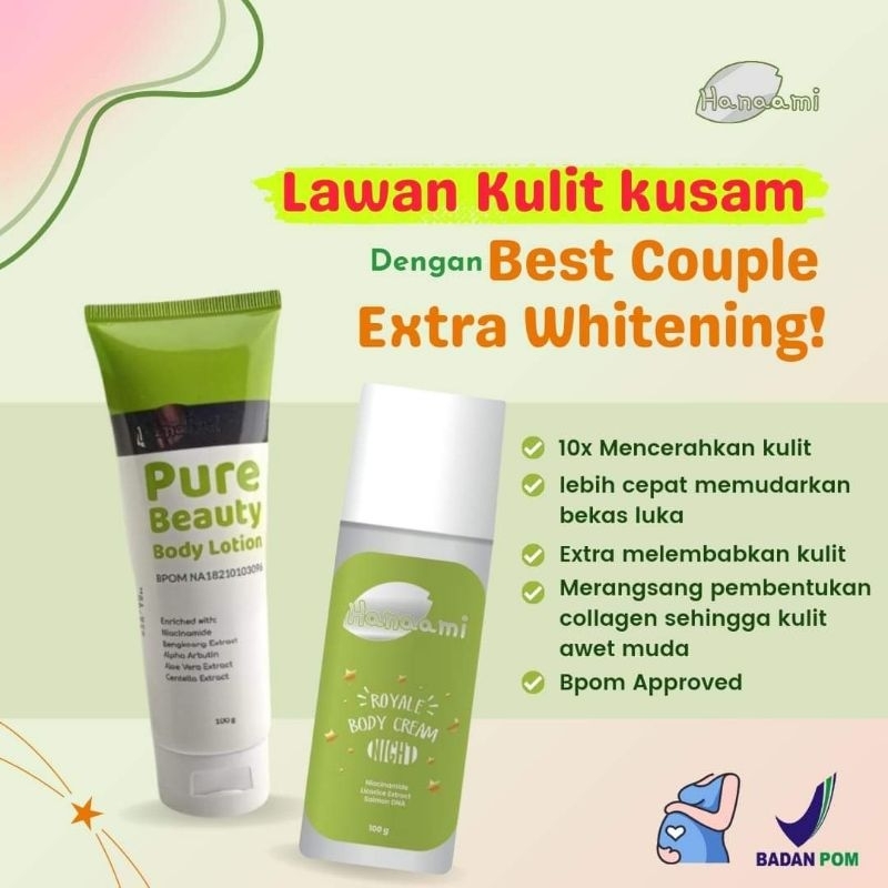 paket pemutih badan berBPOM/hanaami bodycare/handbody siang malam berBPOM