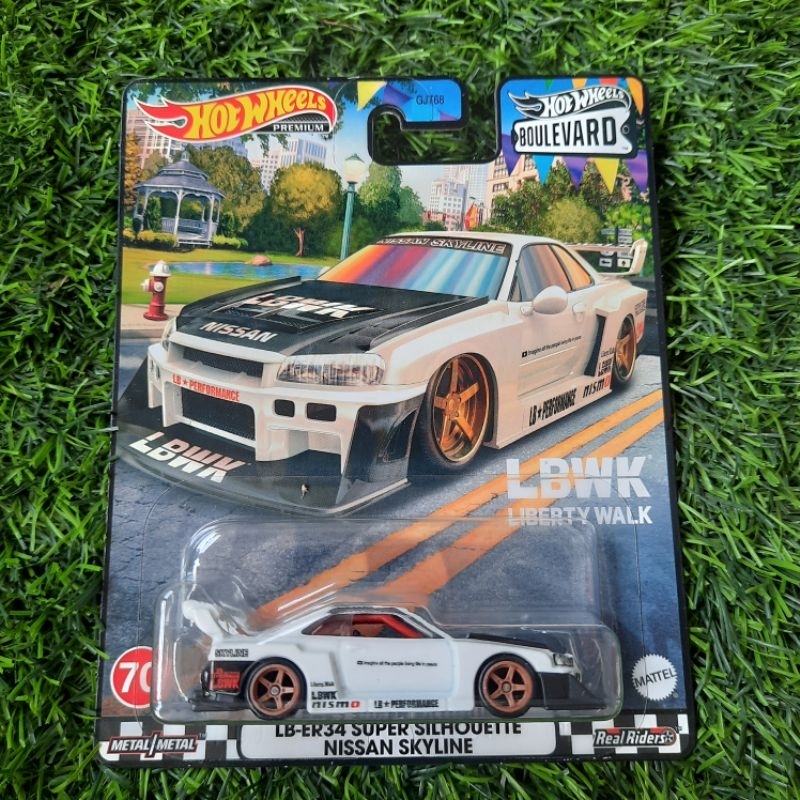 Hot Wheels Premium Skyline R34 LB SUPER Silhouette LBWK Merah Putih Boulevard