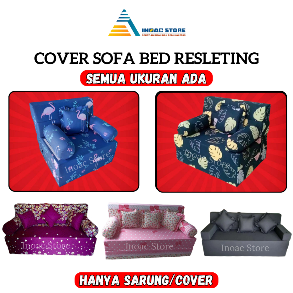 Cover Sarung Sofabed Inoac Ukuran Jumbo No1 , 2, 3, 4, Single Murah