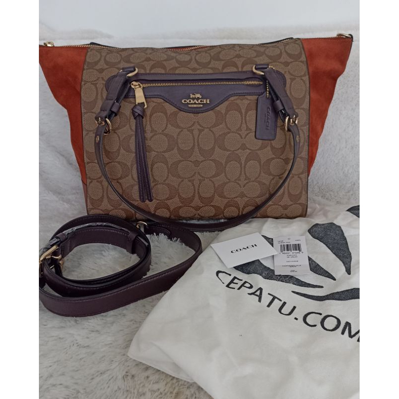 ❌❌SOLD❌❌preloved coach cleo tote bag signature brown