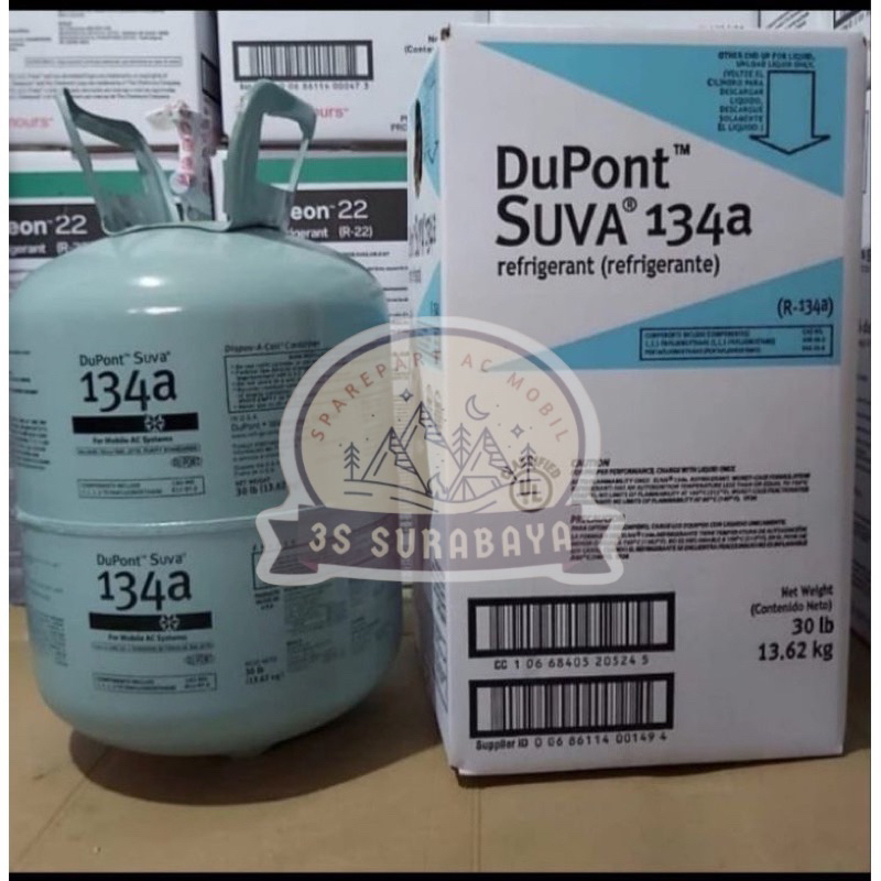 Freon Dupont Suva R134A Berat bersih 13.6 Kg Tabung Besar Ac Mobil Ac Kulkas Mantab 