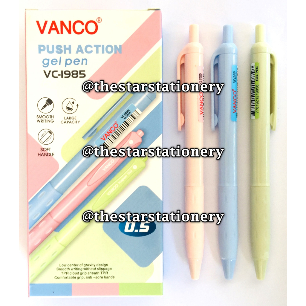 

(1 Biji) Bolpen Vanco VC-1985 Push Action 0.5 mm Gel Pen / Gel Pen Vanco VC1985 (1 Biji)