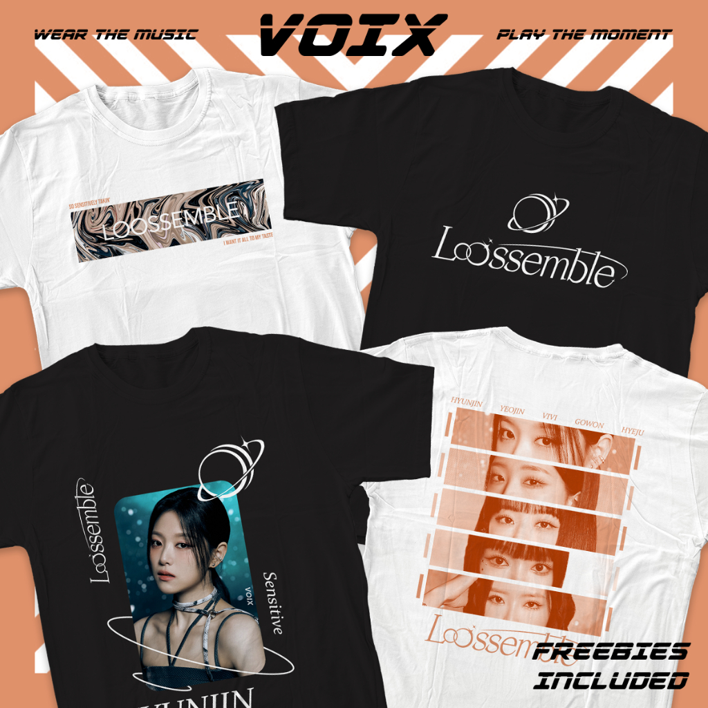 Kaos Kpop LOOSSEMBLE "Sensitive" Tee - Hyunjin, Yeojin, Vivi, Gowon, Hyeju, LOONA