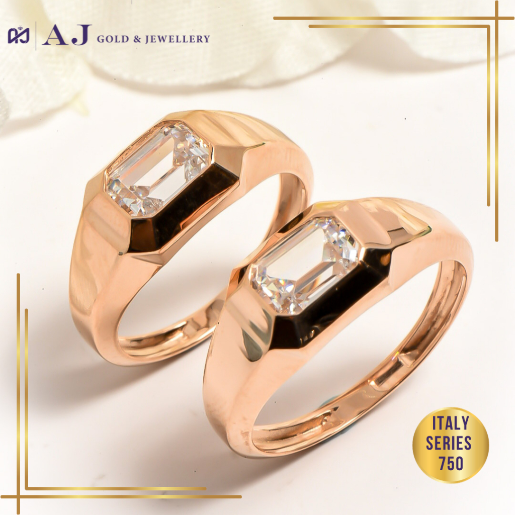 Cincin Signet Baguette Emerald 750