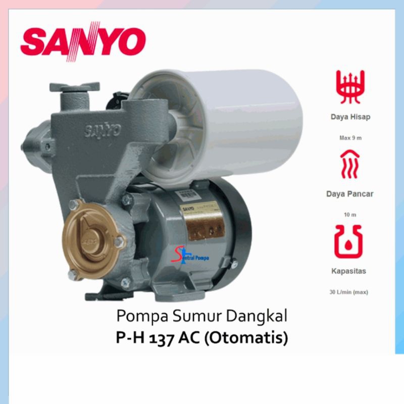 Promo Pompa air listrik otomatis/non otomoatis original pompa air hisap dorong pompa air SANYO PH 13