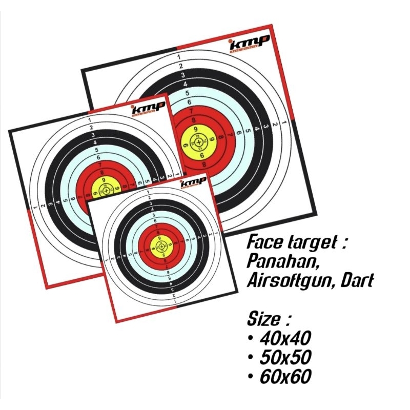 Face Target panahan, airsoftgun, dart