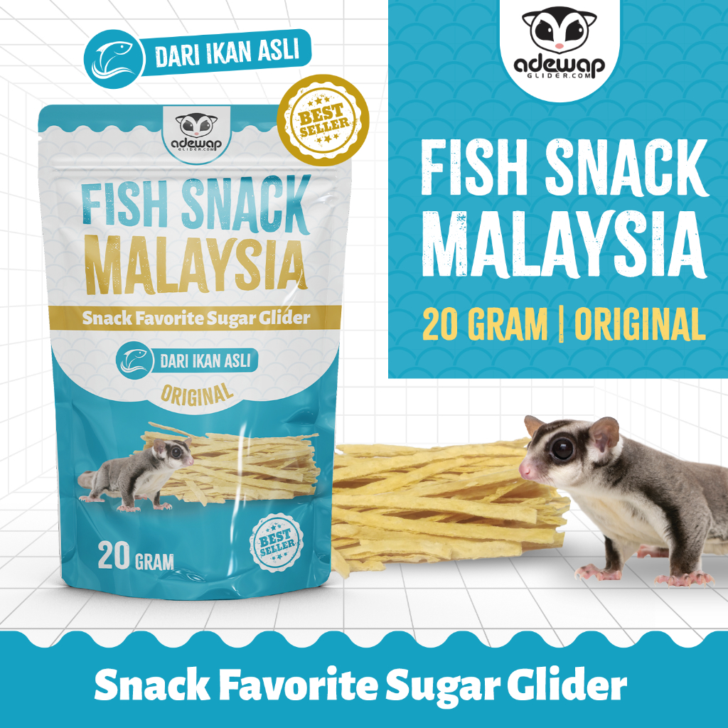 ADEWAP GLIDER Fish Snack Malaysia Camilan Protein Sugar Glider 20Gr