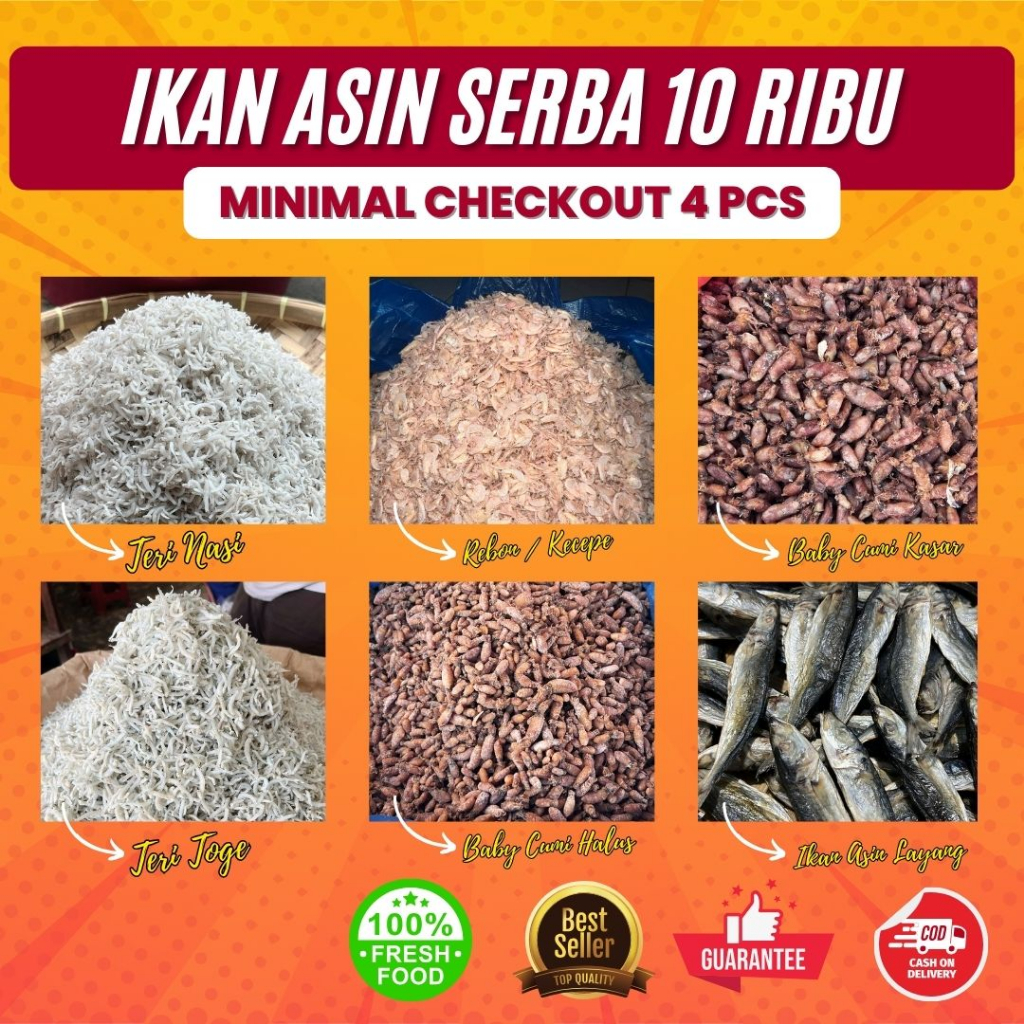 

IKAN ASIN SERBA Rp 10.000 / MINIMAL CO 4 PCS / IKAN ASIN MURAH / IKAN ASIN / IKAN KERING ASIN / IKAN KERING