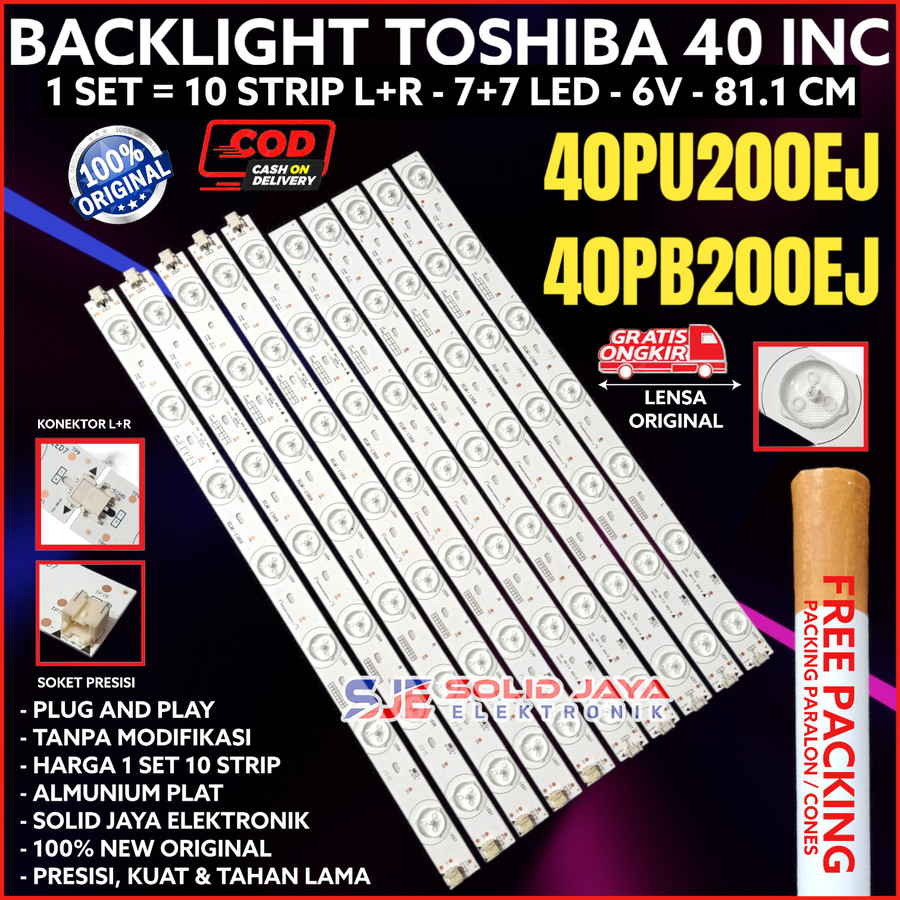 BACKLIGHT TV LED TOSHIBA 40 INC 40PU200 40PB200 40PU200EJ 40PB200EJ 40PB 40 PU 40INCH LAMPU BL 7K 14