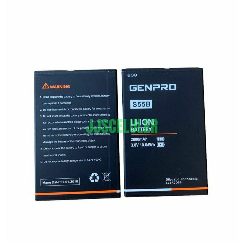 Baterai Batre Baterry Evercoss Genpro S55B Evercoos Bokeh S55B Original