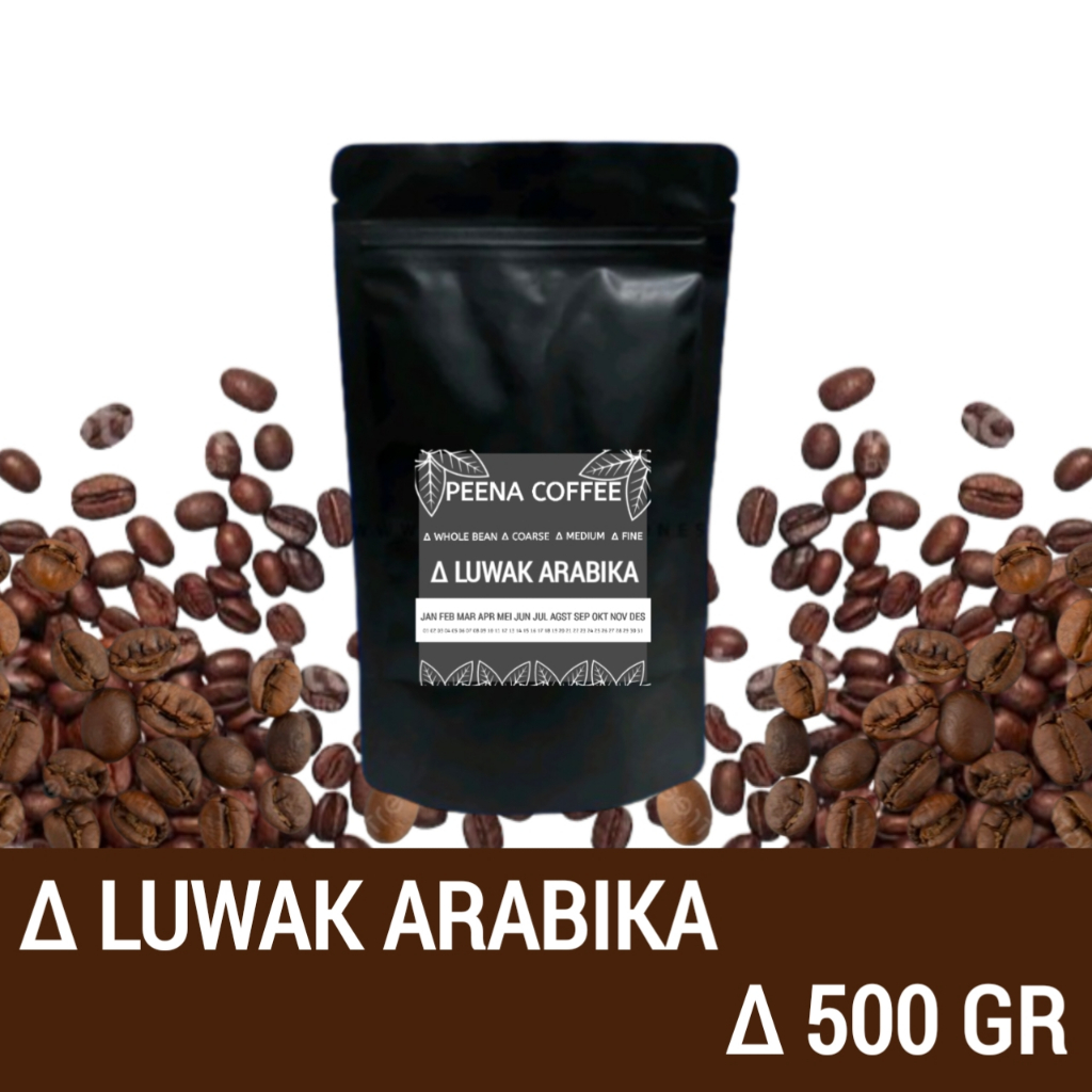 

Bubuk Kopi Peena Luwak Liar Arabika Gayo Aceh Arabica Coffee 500 Gram