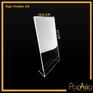 

R2GO - CUSTOM PRINT QRIS | TEMPAT BROSUR | TENT HOLDER | Acrylic Slanted Holder A5 | Tempat Brosur Ukuran A5 (Custom UV Print) SL-501X