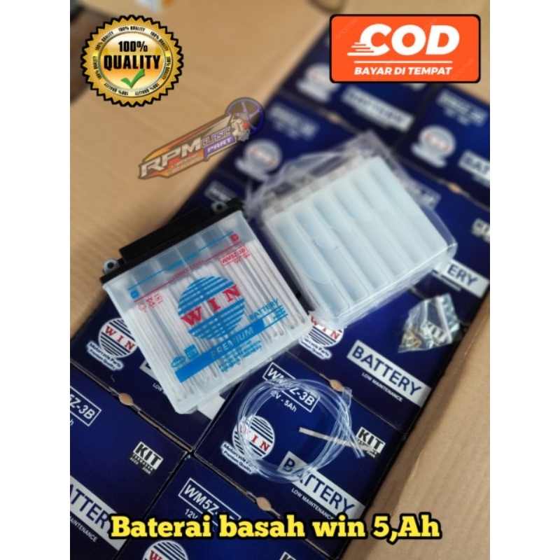AKI BASAH merk win 5,Ah aki basah motor aki fiz r aki basah astrea grand aki basah supra