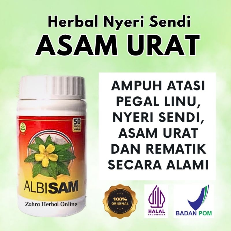 Albisam Obat Asam Urat Obat Herbal Asam Urat 50 Kapsul Albiruni