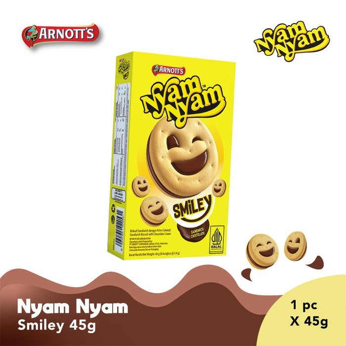 

Arnott's Nyam Nyam Smiley 45gr - [GOJEK/GRAB]