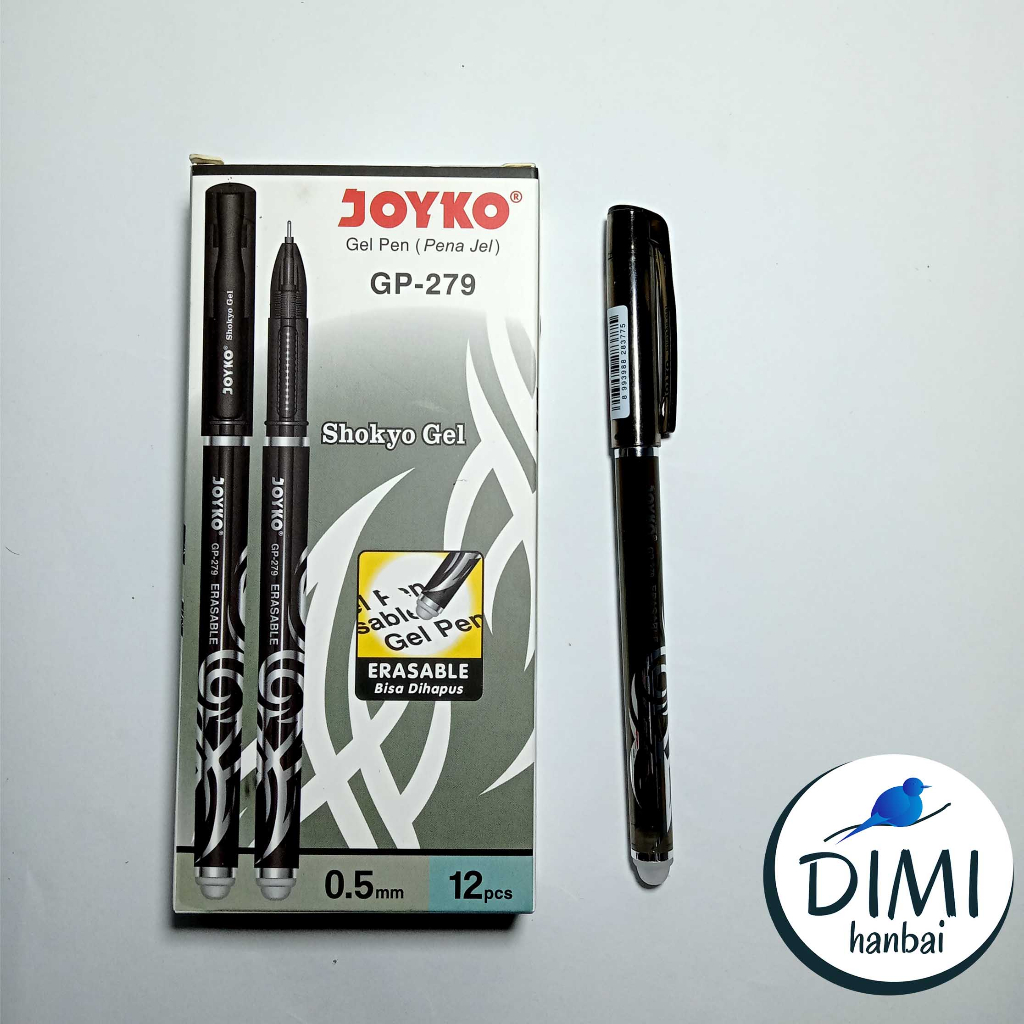 

[DIMI] 1 Pena Joyko Erasable Gel Pen GP-279 Shokyo 0.5 mm Pulpen Bisa Dihapus Tinta Hitam - Satuan