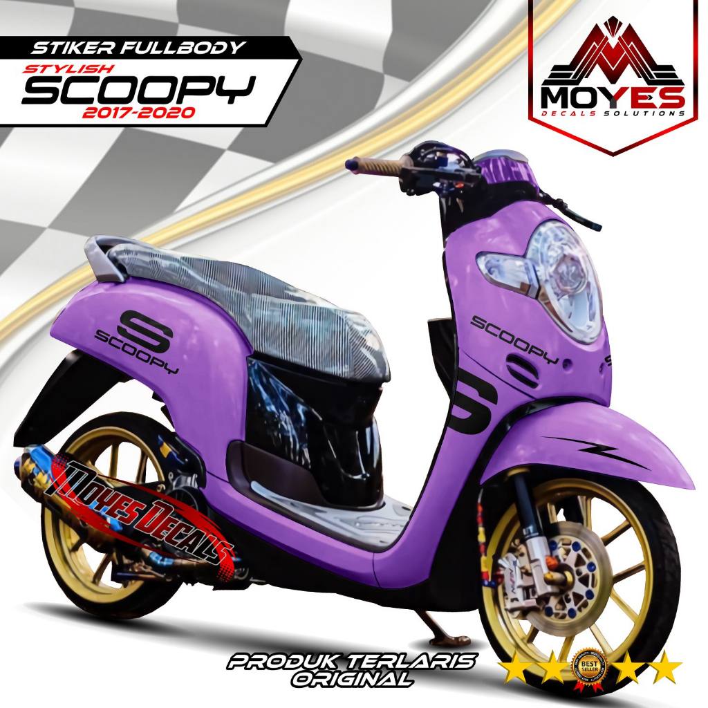 Decal Scoopy full body Full Blok Dekal Sticker Scoopy New Fi 2017 2018 2019 2020 Desain POLOS
