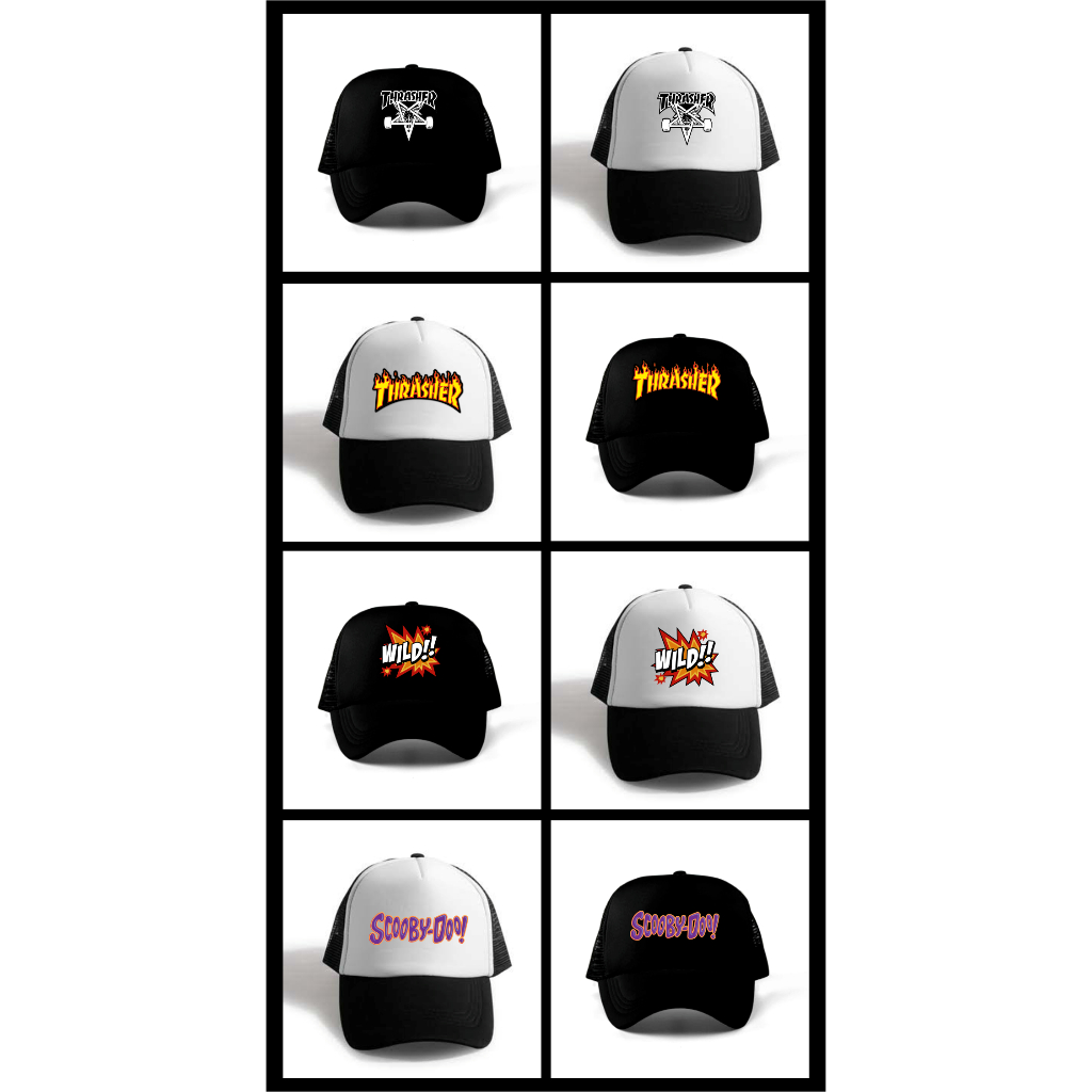 Topi Jaring Pria Desain TRASHER caps