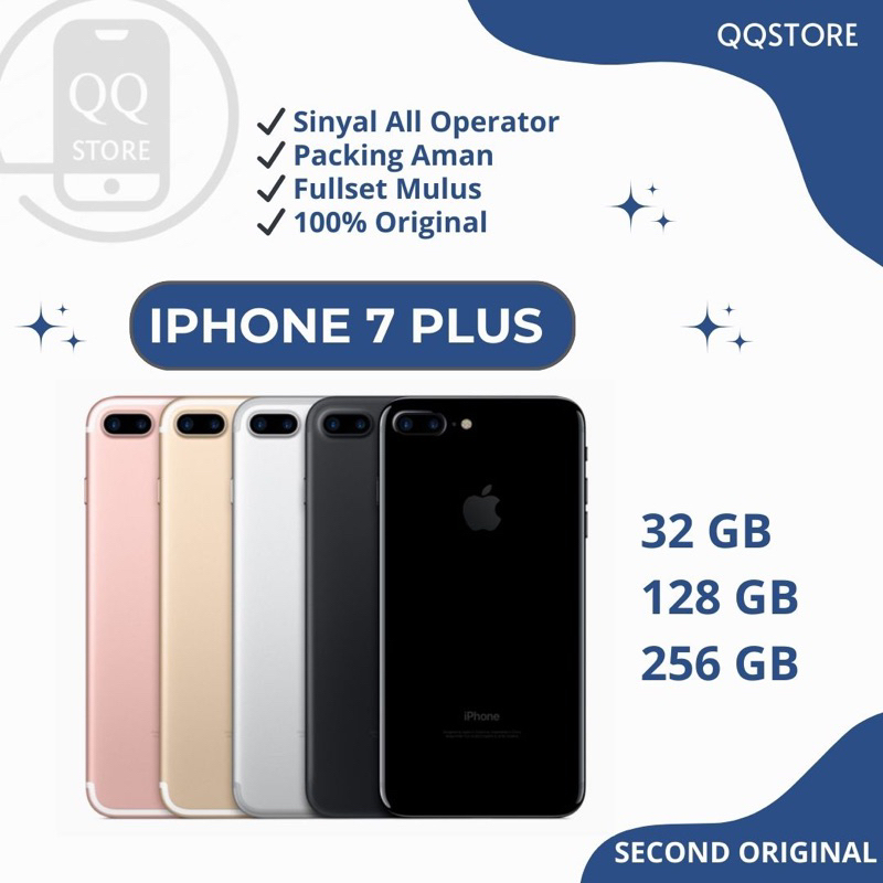 iPhone 7 Plus 32GB/128GB/256GB Bekas Original 100% | Mulus  Fullset