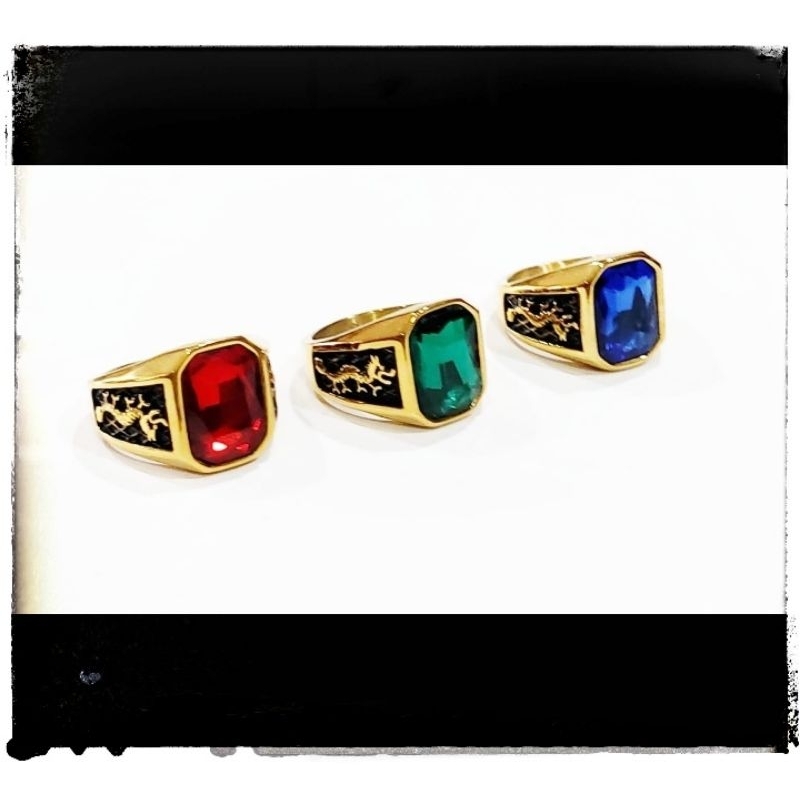 Cincin Pria Keren Ring Gold Titanium 100% Stainless