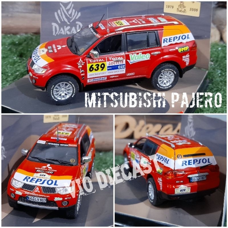 Diecast Miniatur Mitsubishi Pajero rally #1 skala 1:43