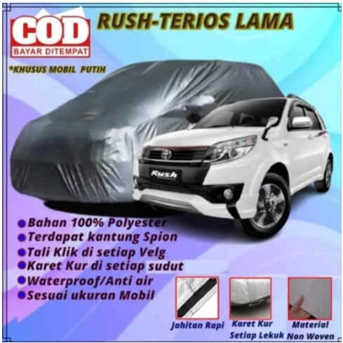 Sarung  mobil NEW RUSH TERIOS   TAHUN 2018 ~2025  BAHAN TASLAN waterproof anti air Non Woven Proteks