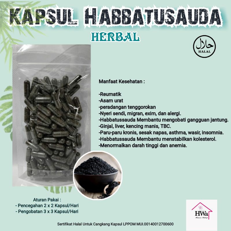 

Habattussauda/ Jinten Hitam Kapsul Herbal Segala penyakit dan Sunnah