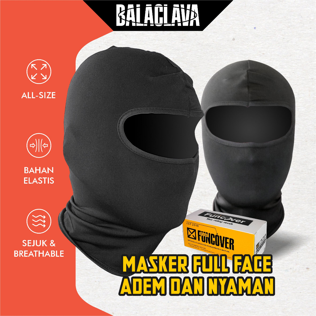 Balaclava Masker Sarung Kepala Helm Ninja Full Face Skull Cap Funcover