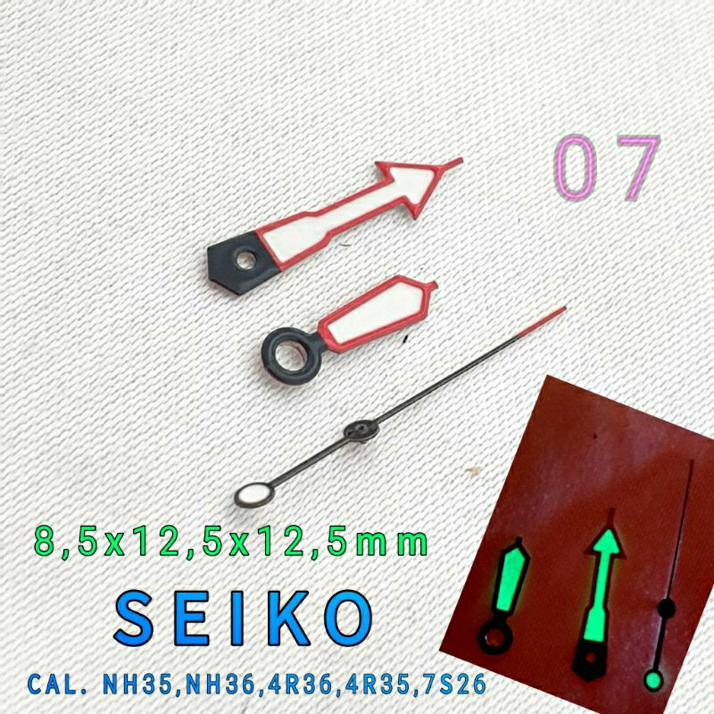 Watch Hand  Seiko Diver Red Hand Lume Bercahaya Skx Nh36 Nh35