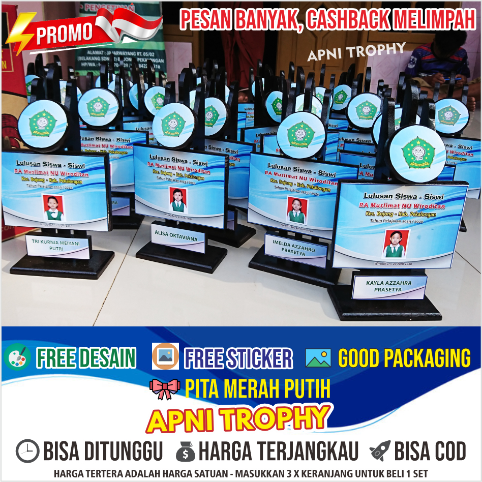 Plakat Kayu / Vandel Kayu Cantik Untuk Hadiah KKN MAGANG PKL Free Paperbag