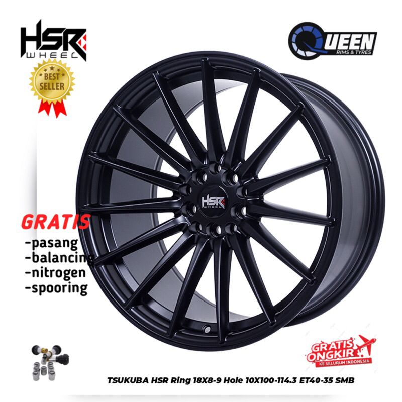 velg racing r18 HSR Tsukuba untuk inova reborn, zenix, dll merk HSR wheel