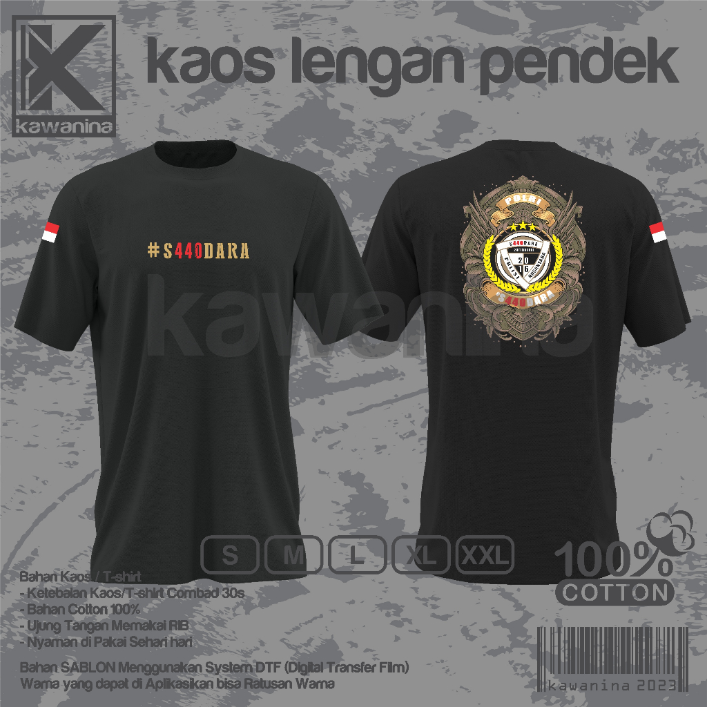 Kaos Lengan Pendek S440DARA / Polisi / Porli / Resmob / Reserse / Kaos S440DARA / Jatanras