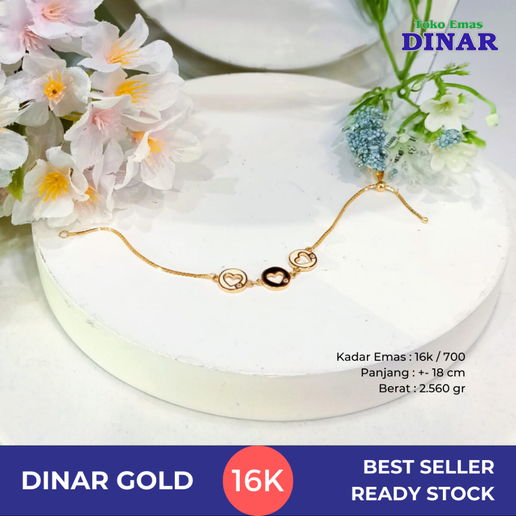 GELANG SANTA VARIASI SERUT SLP - EMAS TUA - KADAR 16K