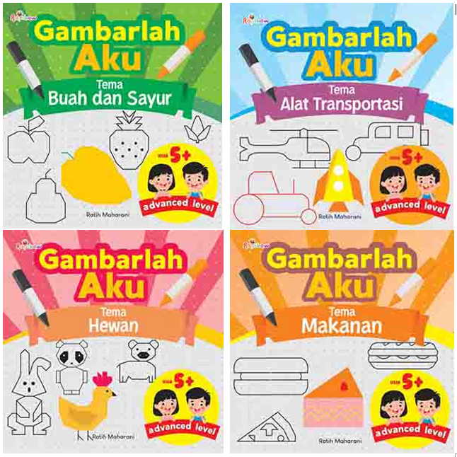 Buku - Gambarlah Aku: Tema Buah dan Sayur, Alat Transportasi, Makanan, Hewan