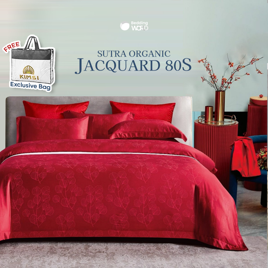 Sprei Set Sutra Organic Jacquard 80s / Sprei mewah sutera / Sprei Sutera silk / Sprei organic serat 