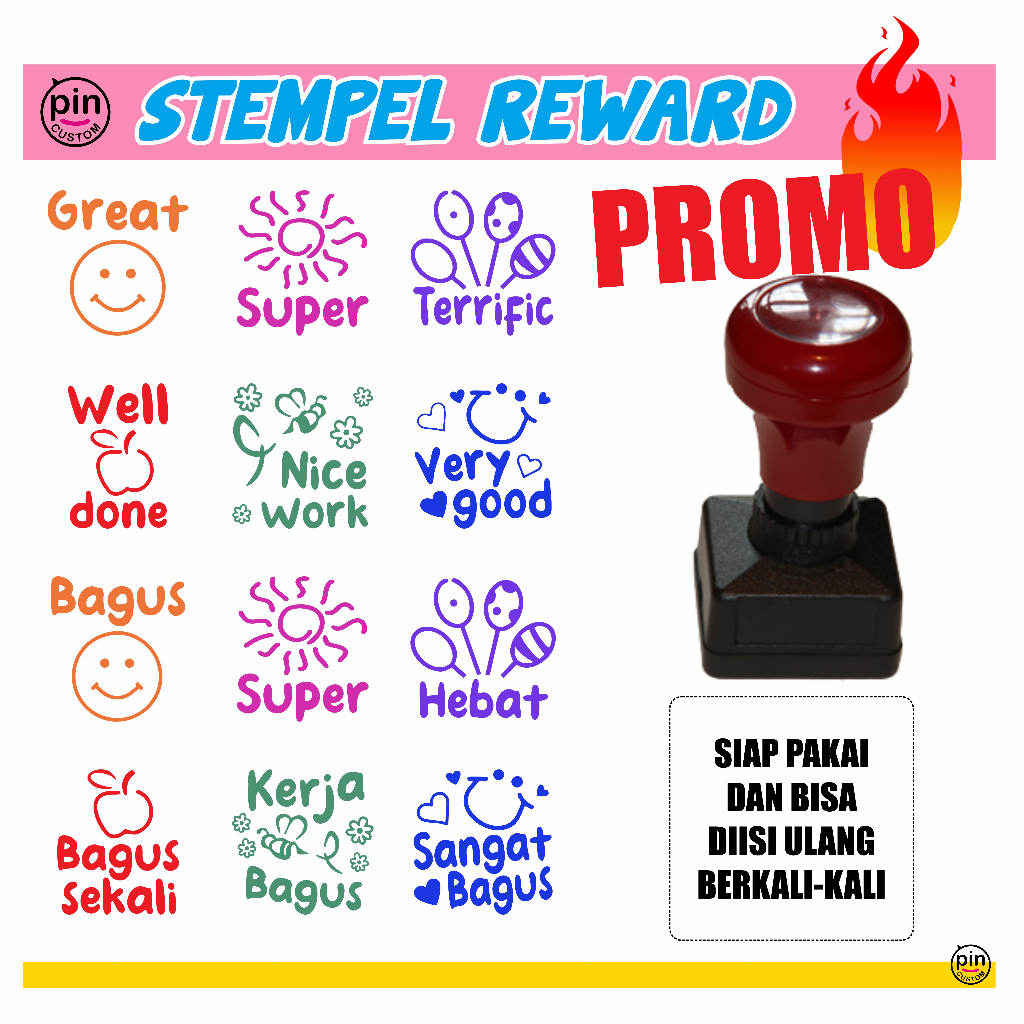 

Stempel Reward Penilaian Guru TK / PAUD / RA / SD / MI