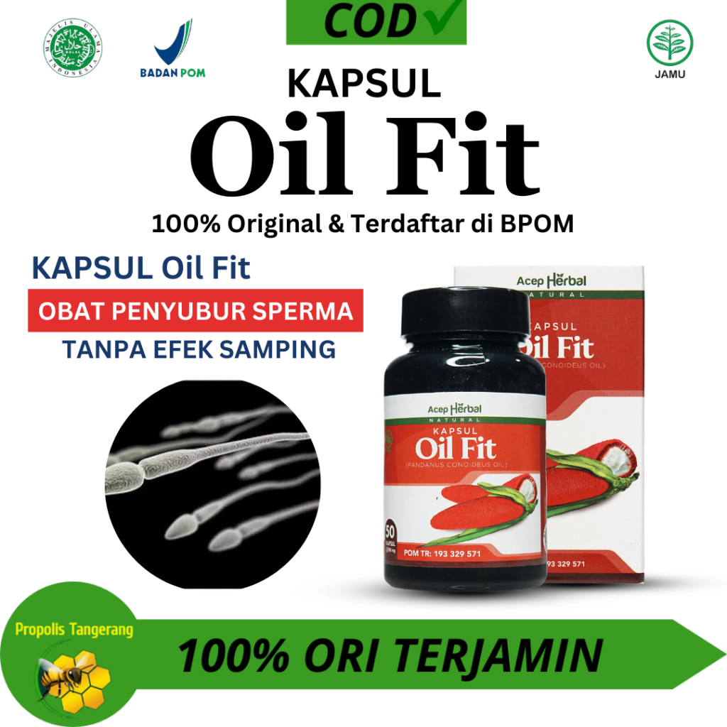 Kapsul Oil Fit 100% Original - Obat Penyubur Sperma,Sperma Encer,Sperma Sedikit,Sperma Kosong,Sperma