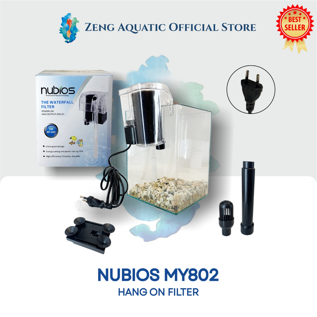 Filter Gantung Aquarium My802 3 Watt - Hang On Filter Mini - Pompa Aquascape Hemat Daya & Ringkas by