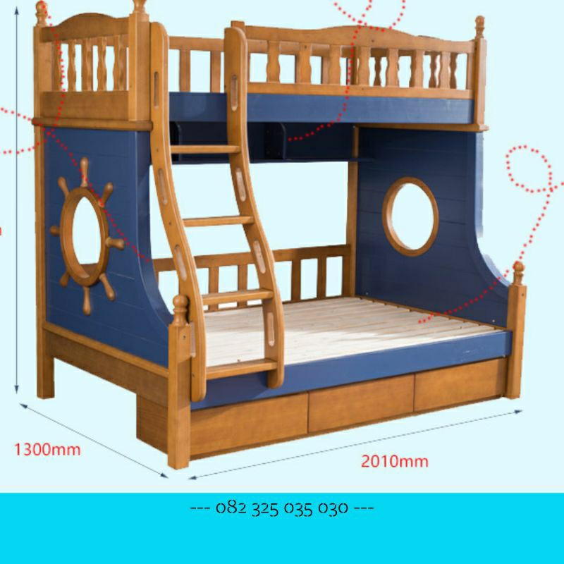 Tempat Tidur Tingkat 3 Anak Laki Laki Bentuk Minimalis Harga Murah