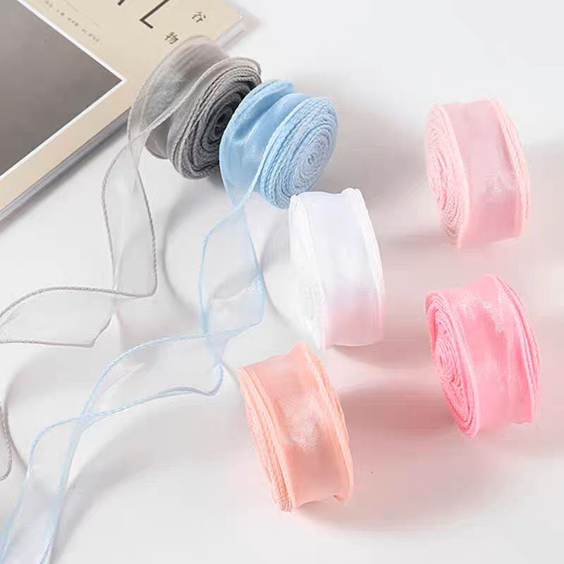 

(1 ROLL) Fishtail Ribbon / Pita Korea Pita Organza untuk Dekorasi Buket Bunga