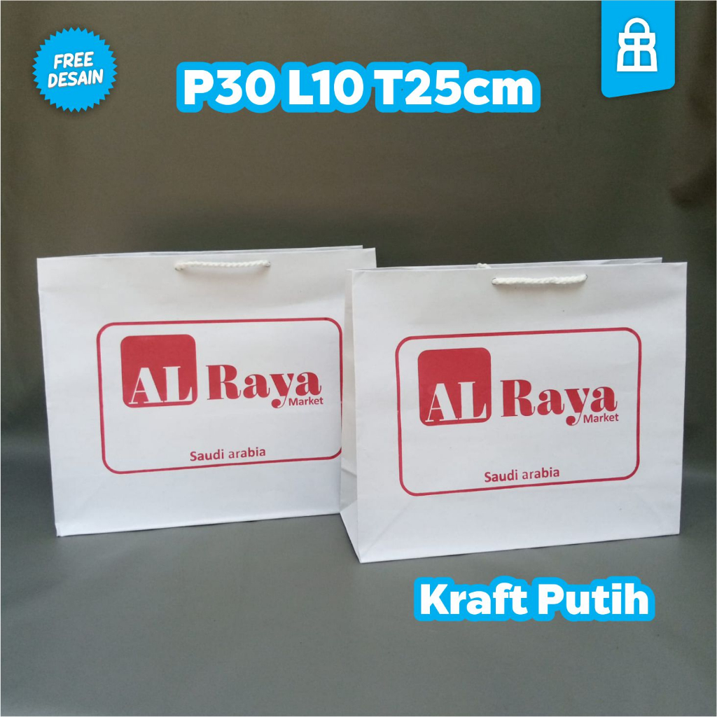 

Paper Bag Custom Tas Kertas Kraft Souvenir Pernikahan Olshop dll Desain Custom