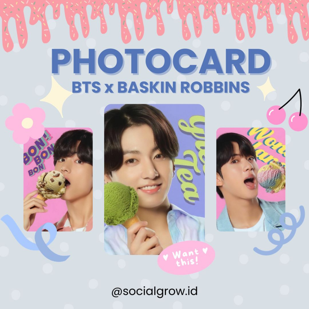 PHOTOCARD PACK BTS ISI 7 KARTU - EDISI BASKIN ROBBINS