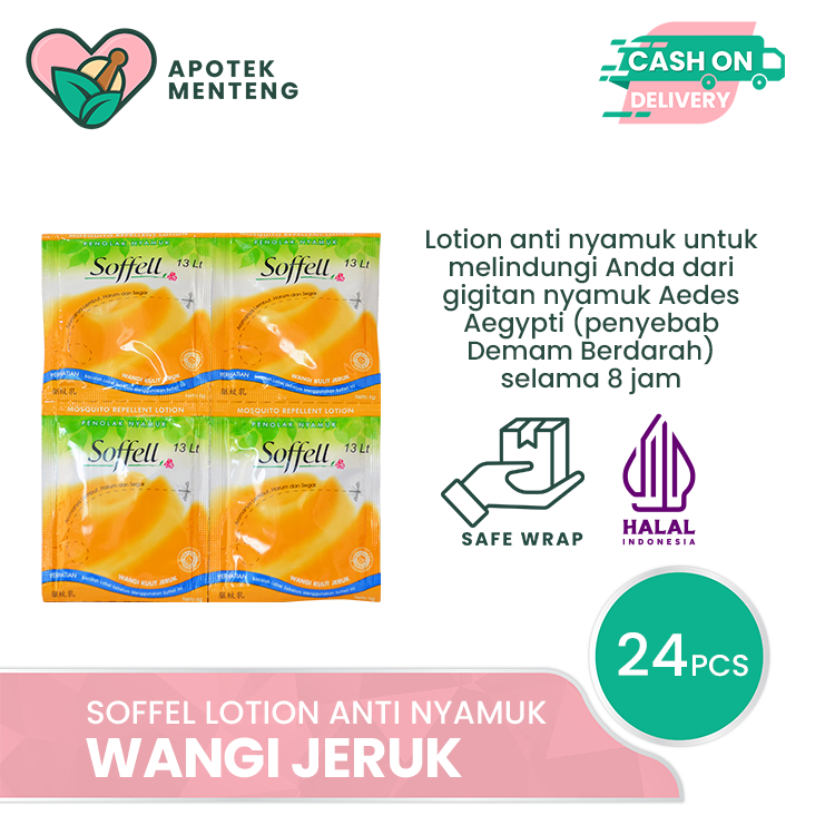Soffell Lotion Wangi Kulit Jeruk Isi 24 Sachet - Lotion Anti Nyamuk