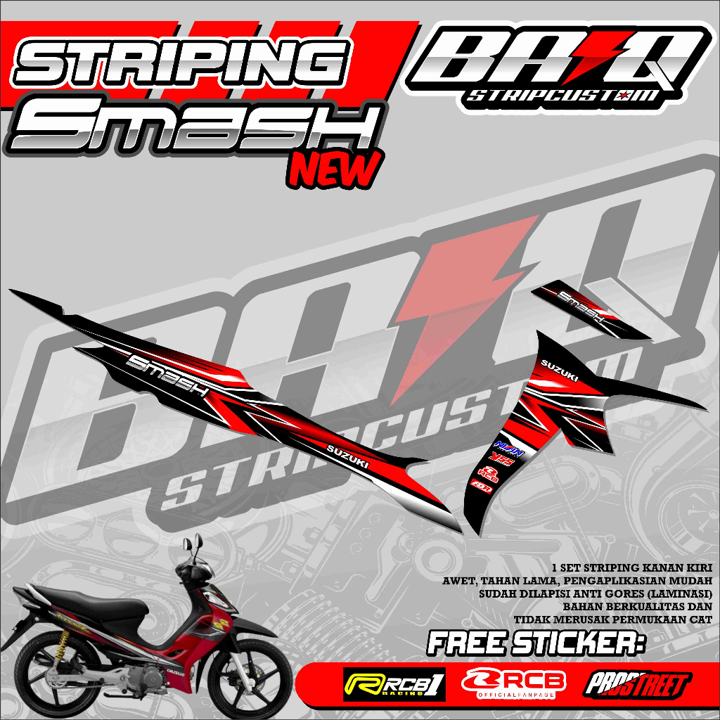 STICKER STRIPING SMASH NEW - STRIPING SMASH NEW PREMIUM GRAFIK 03
