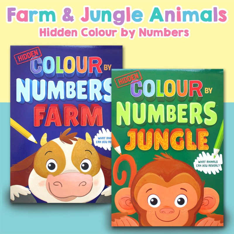 [Igloo Books] Farm / Jungle Hidden Colour by Numbers (What Animals Can You Reveal?)